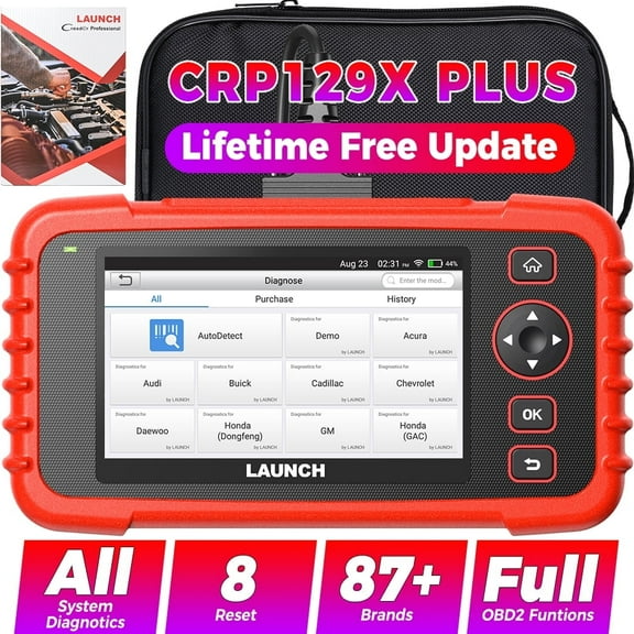 LAUNCH CRP129X Plus OBD2 Scanner Diagnostic Tool, All System Car Scanner, 8 Reset for All Cars, Free Update
