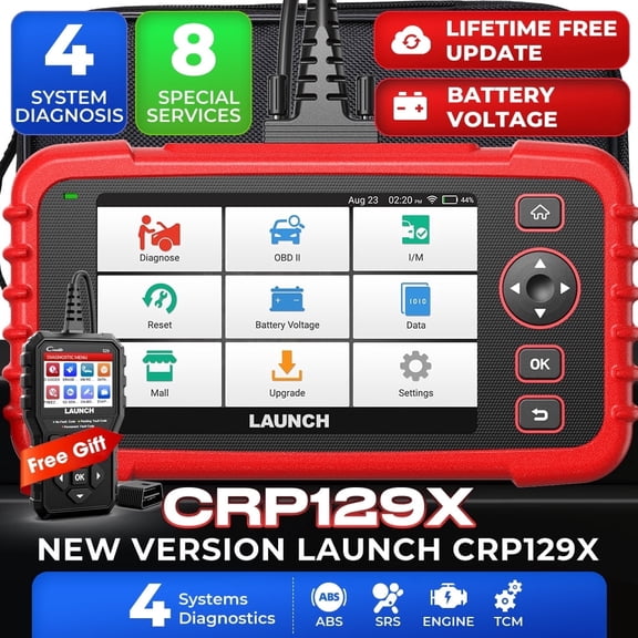 LAUNCH OBD2 Scanner 5" CRP129X V2.0 Elite FCA AutoAuth Car Scanner, 12 Resets Scan Tool,Lifetime Free Updates