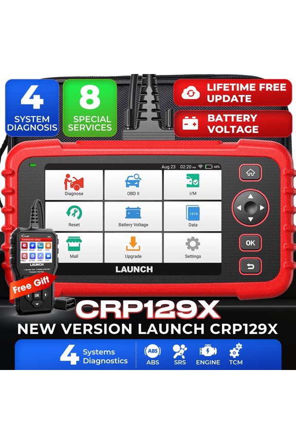 OBD2 Scanner 5" CRP129X V2.0 Elite FCA AutoAuth Car Scanner, 12 Resets Scan ToolLifetime Free Updates