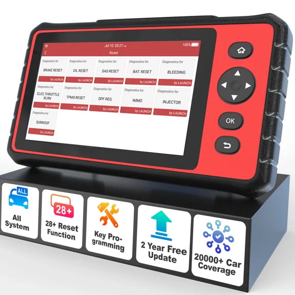 LAUNCH CRP909 OBD2 Scanner Car Diagnostic Scan Tool, Full System Diagnostic Tool with 28 Resets, ABS Bleeding, Injector C0ding, Oil/EPB/SAS/BMS/TPMS Reset, 2 Years Free Update