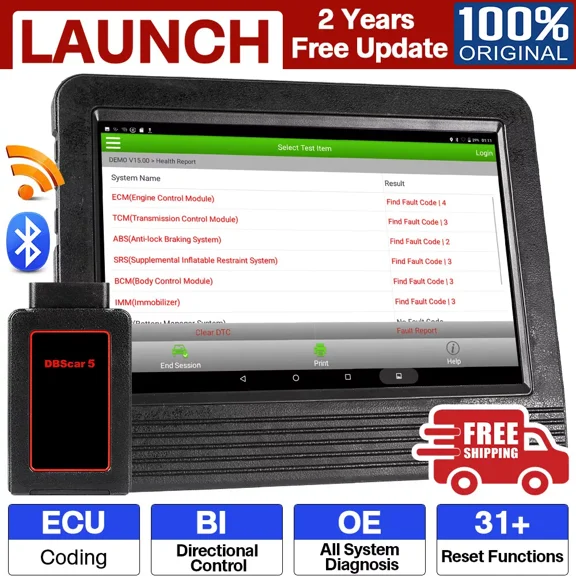 LAUNCH SCANPAD101 OBD2 Scanner Car Bi-Directional Diagnostic Scanner Tool, Car Code Reader Key ECU Reset TPMS, 31+ Service Car Diagnostic Scanner & OEM All System Tools, AutoAuth for FCA SGW