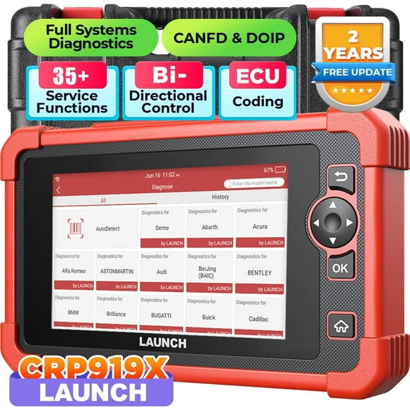 LAUNCH Scanner X431 CRP919X Car Diagnostic Scan Tool OBD2 Scanner , 31+ Service, Active Test, CAN FD/DoIP Upgraded of CRP909X