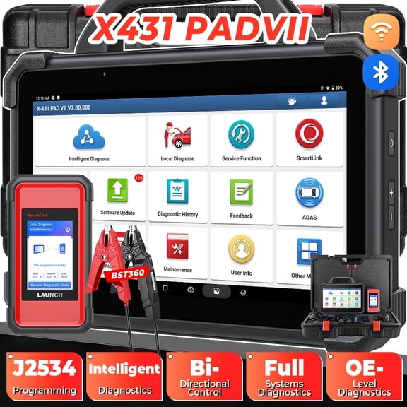 LAUNCH X-431 PAD VII Elite, 13.3''Car Diagnostic Scan Tool 2534 Reprogramming ECU Coding Tool, Intelligent Topology, 60+ Services, 2 Years Free Update