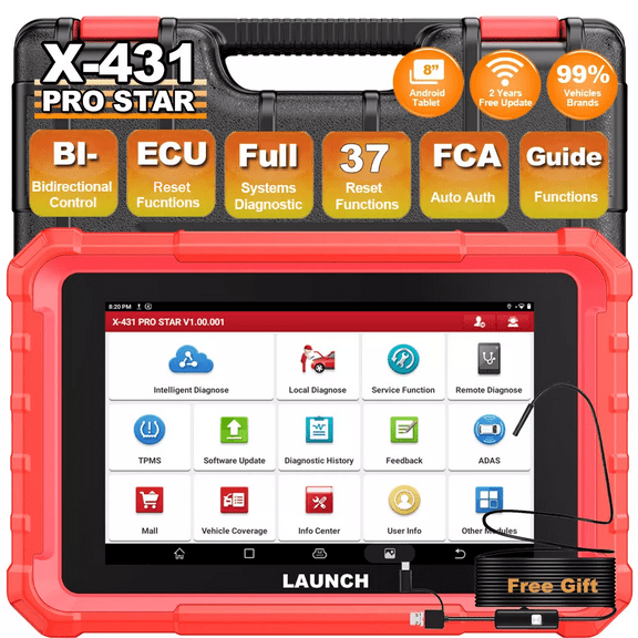 LAUNCH X-431 Pro Star Bidirectional Scan Tool, 37+ Resets, All System Diagnostic Scanner All in One OBD2 Scanner with CANFD, DOIP, FCA Autoauth Diagnosis Scan Tool 2 Year Update