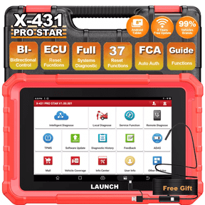 LAUNCH X-431 PRO STAR 8 Inch OBD2 Scanner Car Diagnostic Tool, Full System Bidirectional Scan Tool with 37 Reset Functions, ECU Cod-ing, FCA Auto Auth, 2 Years Free WiFi Update