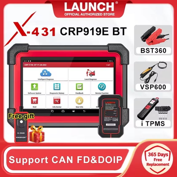LAUNCH X431 CRP919X BT Elite Car Diagnostic OBD2 Scanner, All System Scan with DBScar VII 31+ Services CANFD DoIP, 2 Years Free Update
