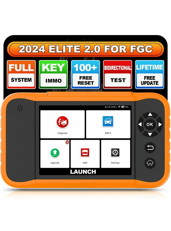 LAUNCH X431 Creader Elite 2.0 for Ford, GM, Chrysler,FGC Car Scan Tool All Reset Full System Diagnostic Scanner with Bi-Directional , AUTOVIN, Lifetime Free Update