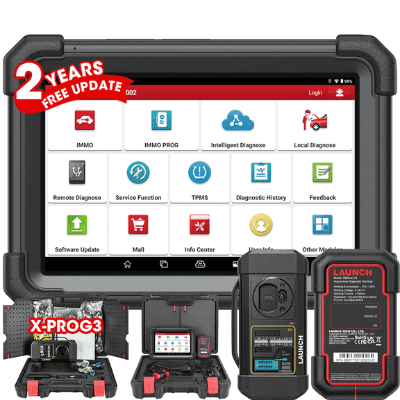 LAUNCH X431 1MMO Elite Complete Key Programming & Diagnostic Tool with 2 Years Updates, Bi-Directional Control, 39+ Services, Support CANFD & DOIP