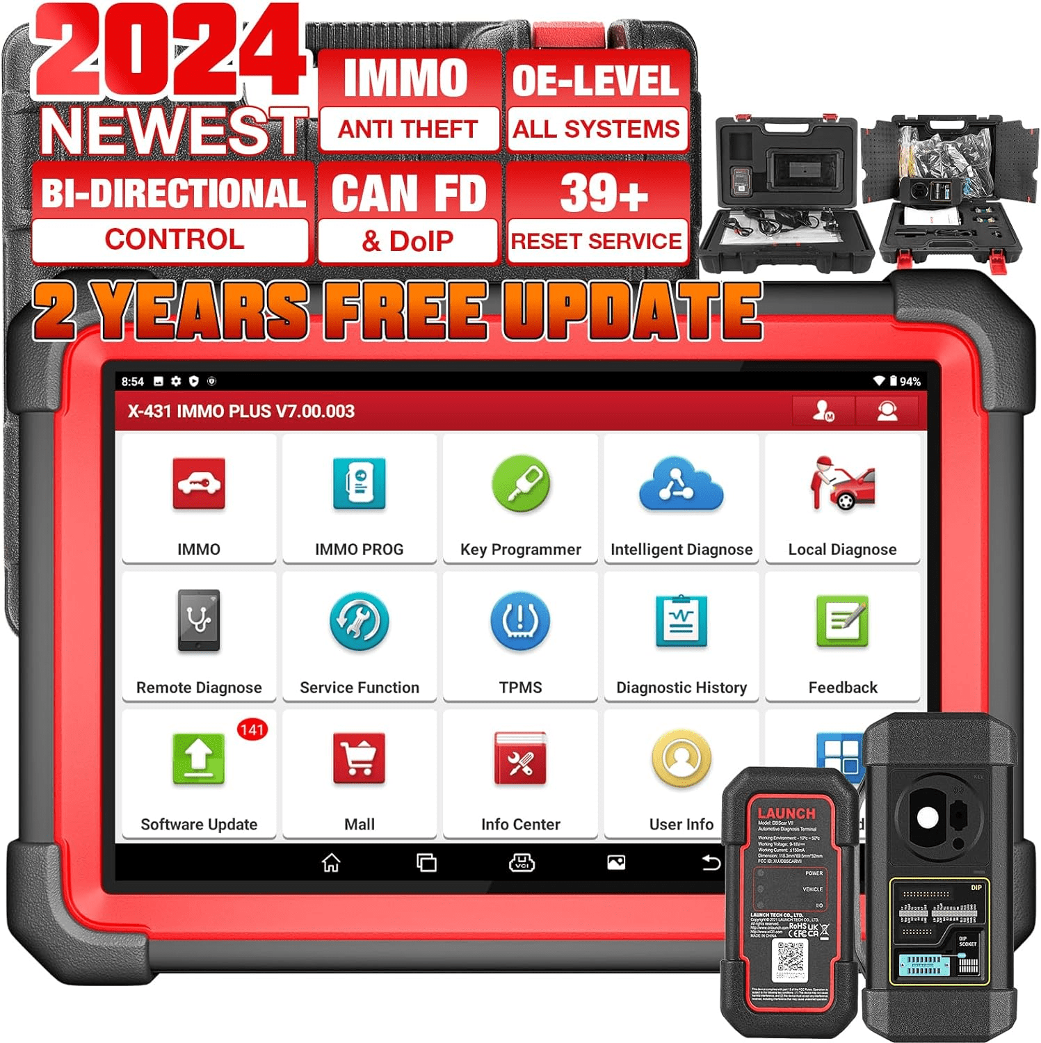 LAUNCH X431 PAD VII, 2024 ECU Reprogramming Tool, Online Coding, Topology  Map Intelligent Diagnostic Scanner, 2 Years Free Update, Upgraded of X431