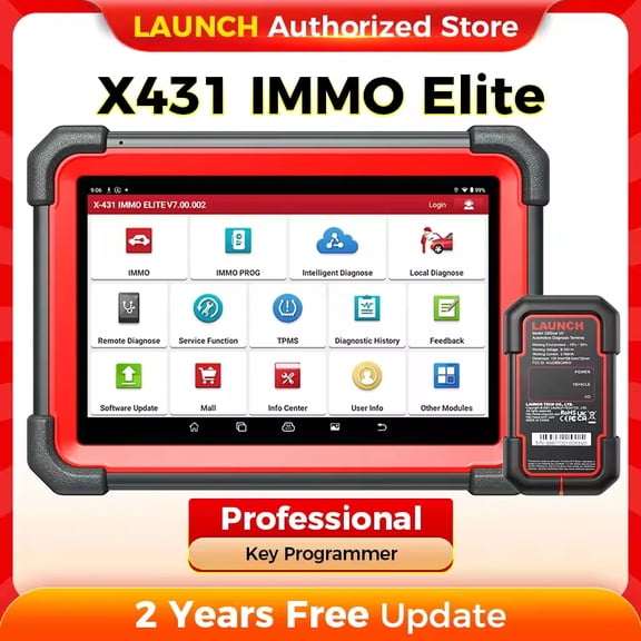 LAUNCH X431 IMMO Elite Automotive Key Fob Programming Tool Car Diagnostic Scan Tool with X-PROG 3 Key Programmer, 2 Years Free Update