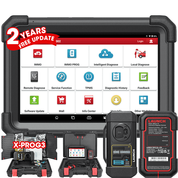 LAUNCH X431 IMMO Elite Complete Key Programming & Diagnostic Tool, 2 Years Updates, Bi-Directional Control, 39+ Services, Support CANFD & D0IP