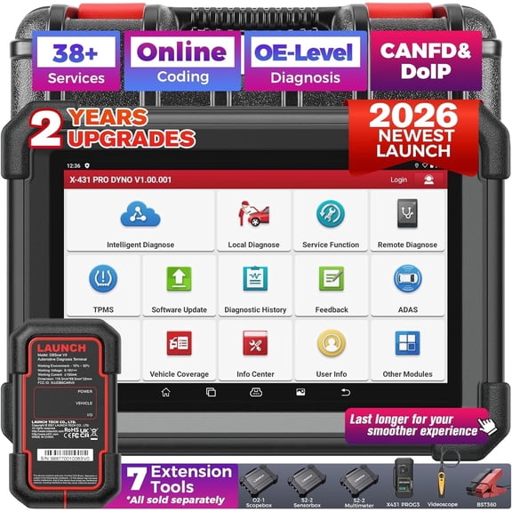 LAUNCH X431 PRO Dyno Scan Tool, ECU Coding, 38+ Services, CAN-FD & DoIP, 2-Yr Free Update