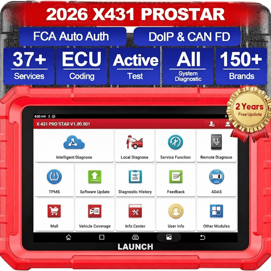 LAUNCH X431 PRO Star Bidirectional Scan Tool with ECU Cod-ing, Full System OBD2 Scanner Diagnostic Tool with 37+ Resets, Support CANFD/DOIP, FCA AutoAuth, 2 Years Free Update