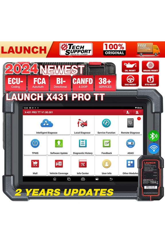 X431 PRO TT 2024 Bidirectional Car Scan Tool with New DBSCar VII Connector, Full System Diagnostic Scanner, CANFD DoIP, 38+ Reset, FCA AutoAuth,VAG Guide