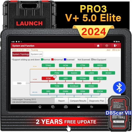 LAUNCH X431 PRO3 V+ 5.0 Elite 2025 Upgraded Bidirectional Scan Tool,E‘CU Coding, 55+ Services, All System Diagnose, 2-Year Free Update