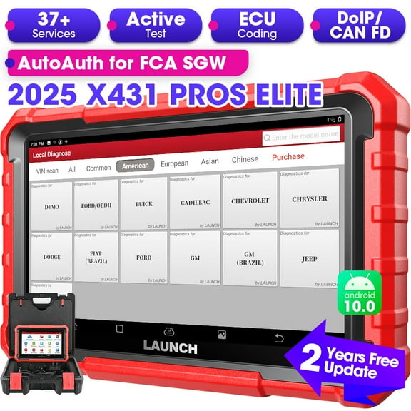 LAUNCH X431 PROS Elite Car Diagnostic Scan Tool All System Scan 32+ Services, , CANFD DoIP, FCA Autoauth, 2 Years Free Update