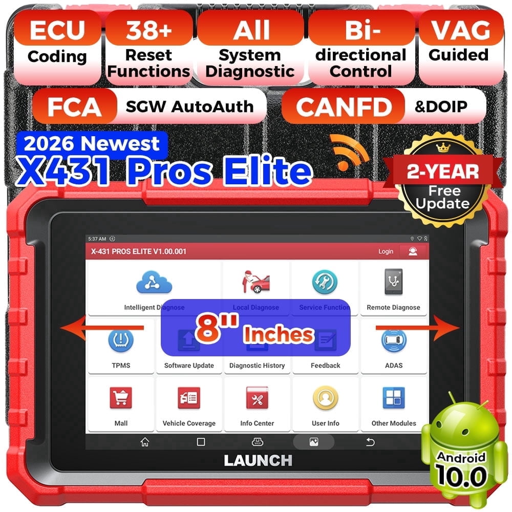 LAUNCH X431 PROS Elite Car Diagnostic Scan Tool, All System Diagnostics, 32+ Services, Active Test, Support CANFD DoIP and FCA Autoauth