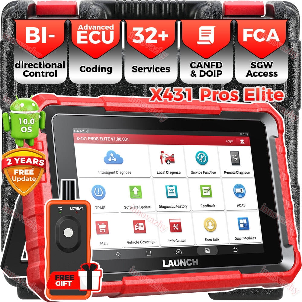 LAUNCH X431 PROS Elite Car Diagnostic Scan Tool All System Scan 32 Services, ECU Coding, CANFD DoIP, FCA Autoauth, 2 Years Free Update