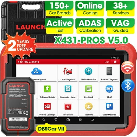 LAUNCH X431 PROS V+ 5.0 Scan Tool, 38+ Resets, ECU Coding, CANFD, FCA AutoAuth, 2 Yrs Free Updates