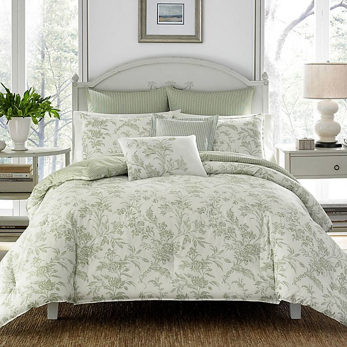 Natalie Green Floral Cotton Full/Queen Duvet Cover Set