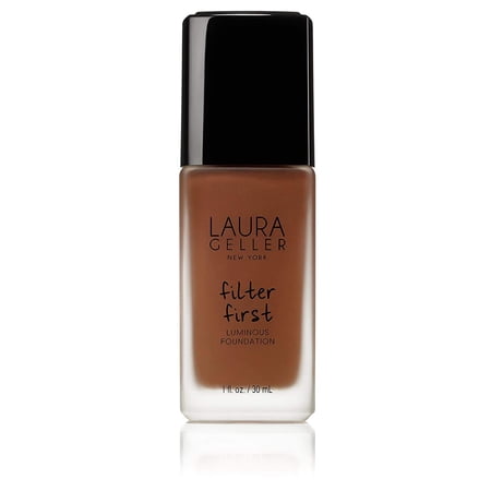 LAURA GELLER NEW YORK Filter First Luminous Liquid Makeup Foundation, Lightweight, Medium to Full Coverage, Non-Settling Formula, Mahogany, 1 Fl Oz Mahogany 1 Fl Oz