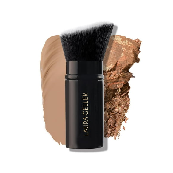 LAURA GELLER NEW YORK Retractable Black Kabuki Brush for Liquid, Cream and Powder Face Makeup With Aluminum Handle C42