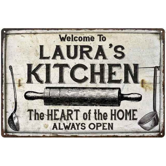 LAURA'S Kitchen Farmhouse Sign Gift Gift 12x18 Metal 112180033025