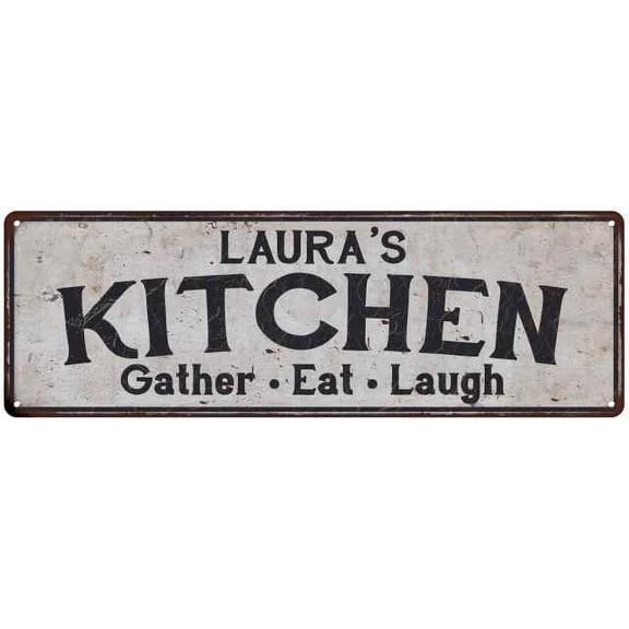 LAURA's Kitchen Rustic Chic Decor Gift 6x18 Sign 106180051128