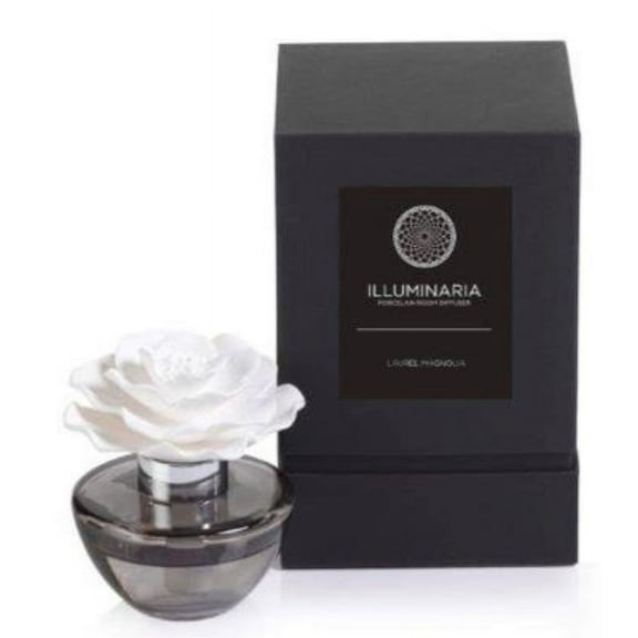 LAUREL MAGNOLIA ZODAX Illuminaria Porcelain Diffuser - Gray Bottle