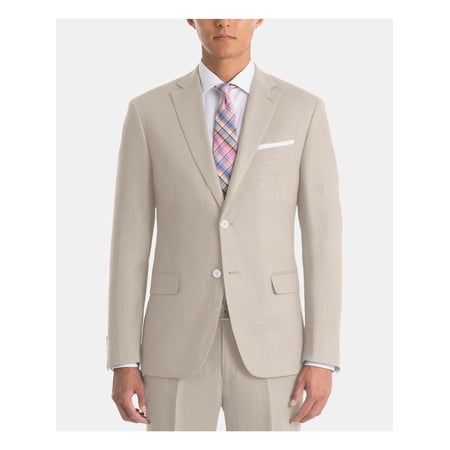 LAUREN RALPH LAUREN Mens Beige Single Breasted, Ultraflex, Blazer 50L