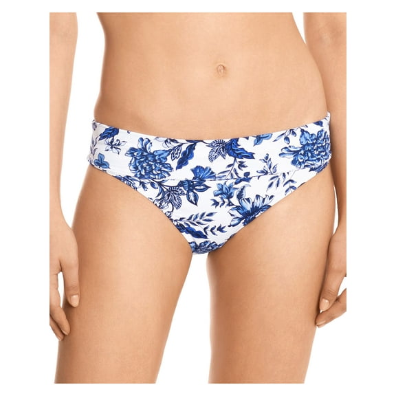 LAUREN RALPH LAUREN Women's Blue Floral Stretch Lined Bikini Swimsuit Bottom 12