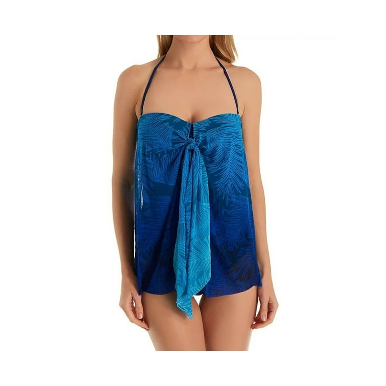 LAUREN RALPH LAUREN Women s Blue Ombre Stretch MESH Convertible Sweetheart One Piece Swimsuit 8 Walmart