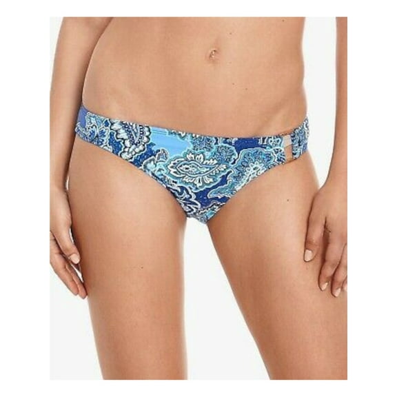 LAUREN RALPH LAUREN Women's Blue Stretch Lined Full Coverage Ring Bikini Swimsuit Bottom 12