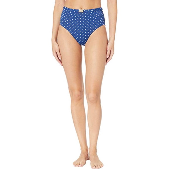 LAUREN RALPH LAUREN Women's Pindot High-Waisted Belted Pant Bottoms, Indigo, 6