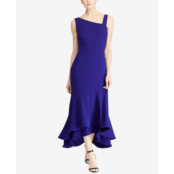LAUREN RALPH LAUREN Womens Asymmetrical Stretch Gown