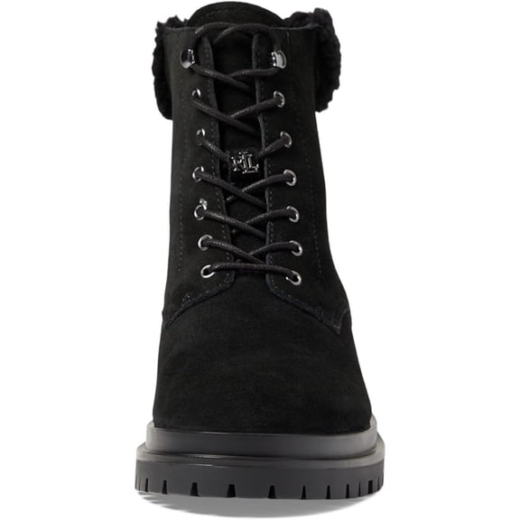 LAUREN RALPH LAUREN Womens Black Lug Sole Carlee Round Toe Lace-Up Boots Shoes 10