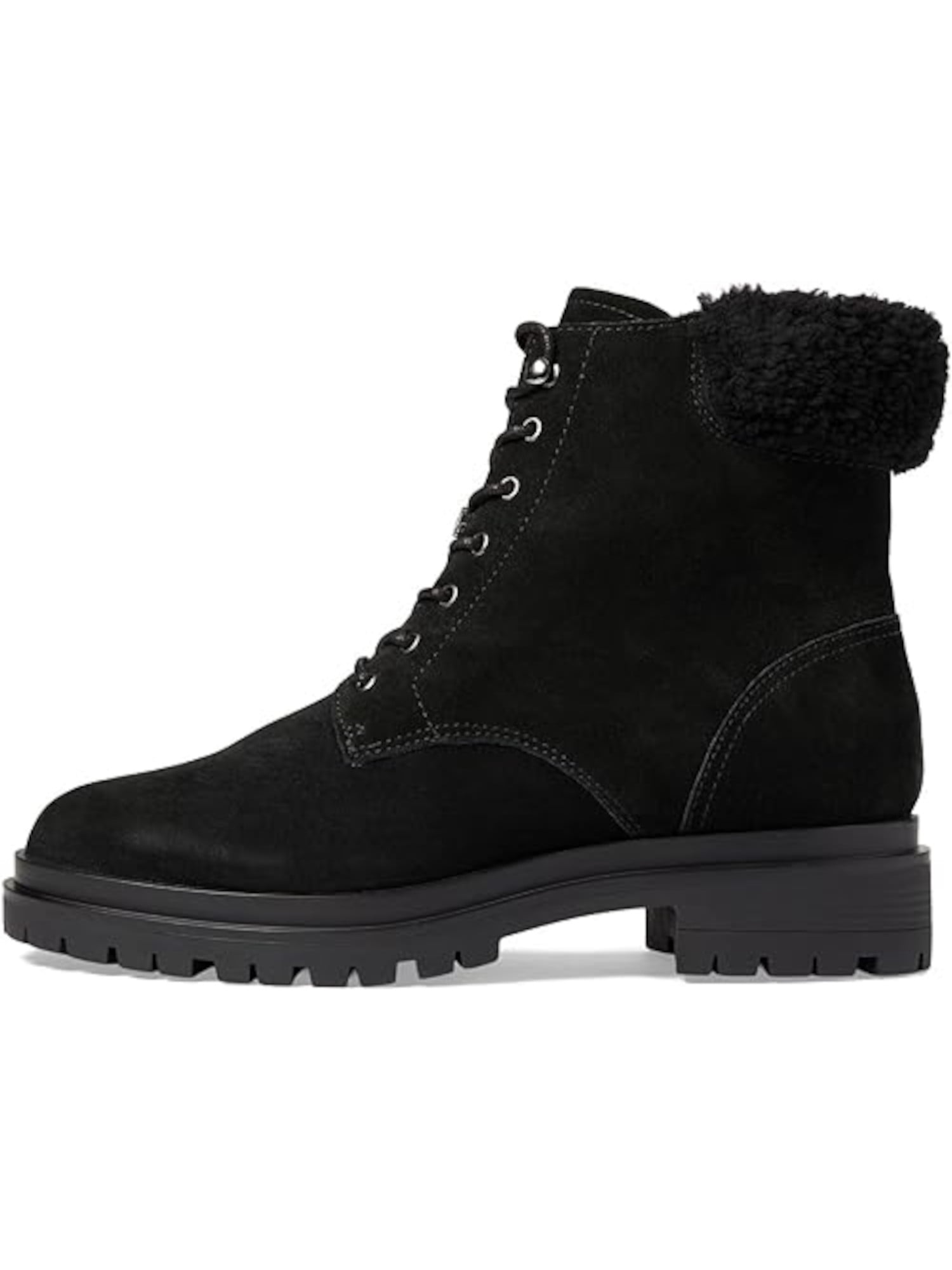 LAUREN RALPH LAUREN Womens Black Lug Sole Carlee Round Toe Lace-Up ...