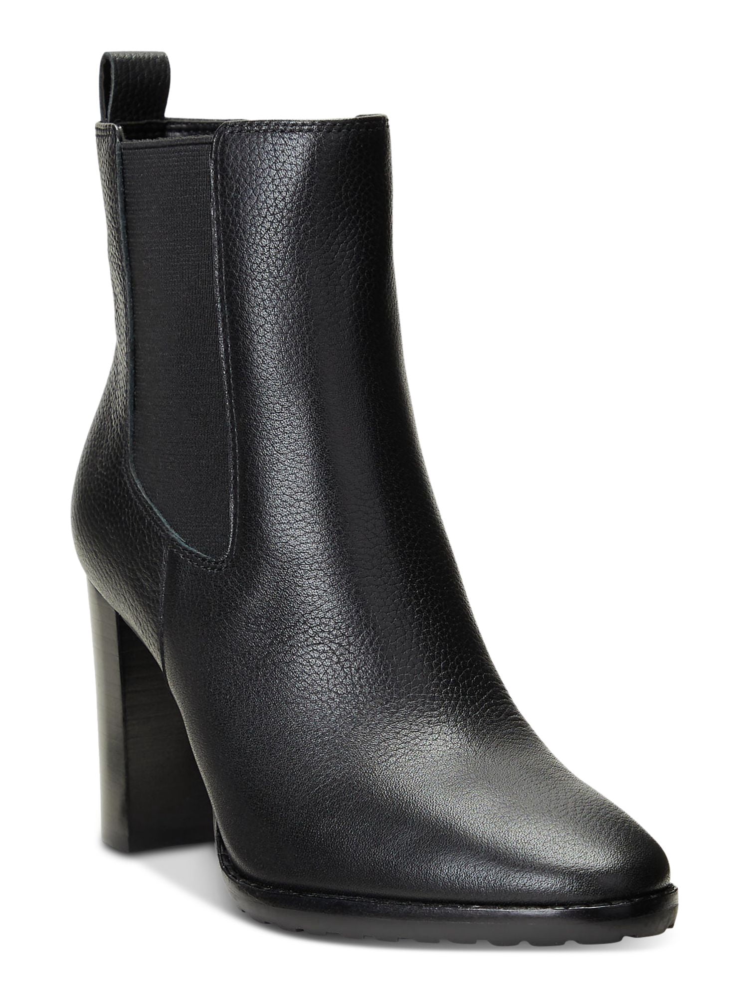 REACTION KENNETH COLE Womens Black Animal Print Padded Pull Tab Goring Lug Sole Salt Lug Chelsea Round Toe Wedge Chelsea Boot M main image 1
