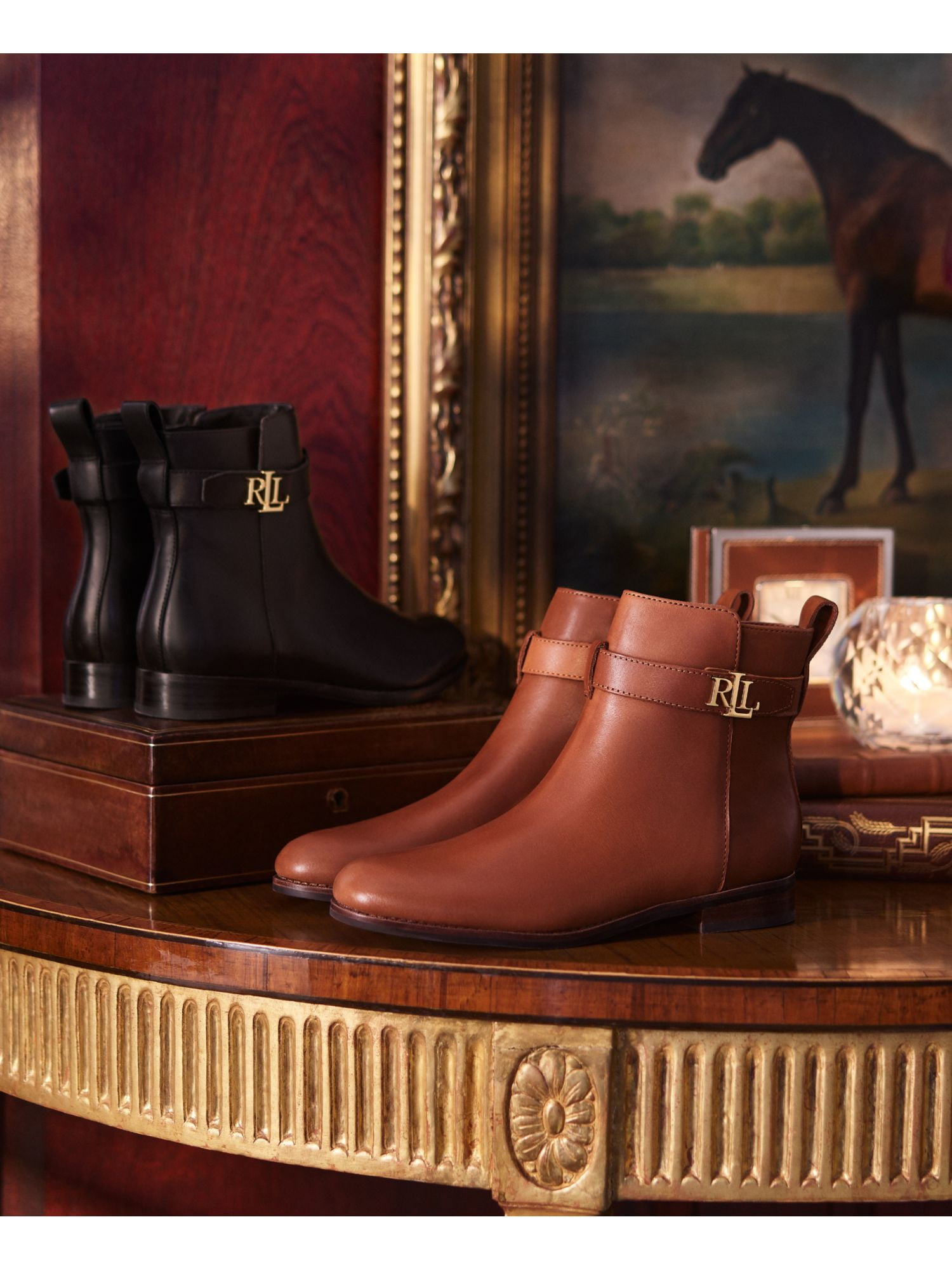 Ralph lauren brown booties 2025