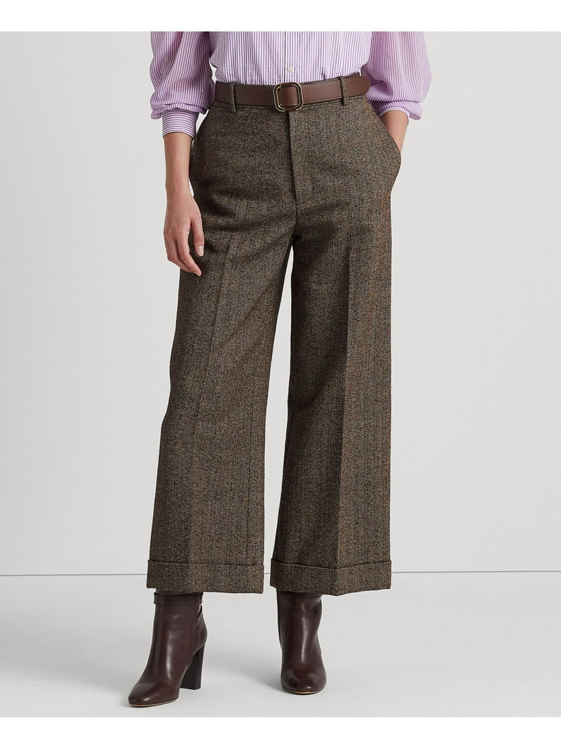 90s Ralph Lauren wool wide slacks 34×34 Polo Ralph Lauren Wool Pleated Wide-Leg Pants | Saks Fifth