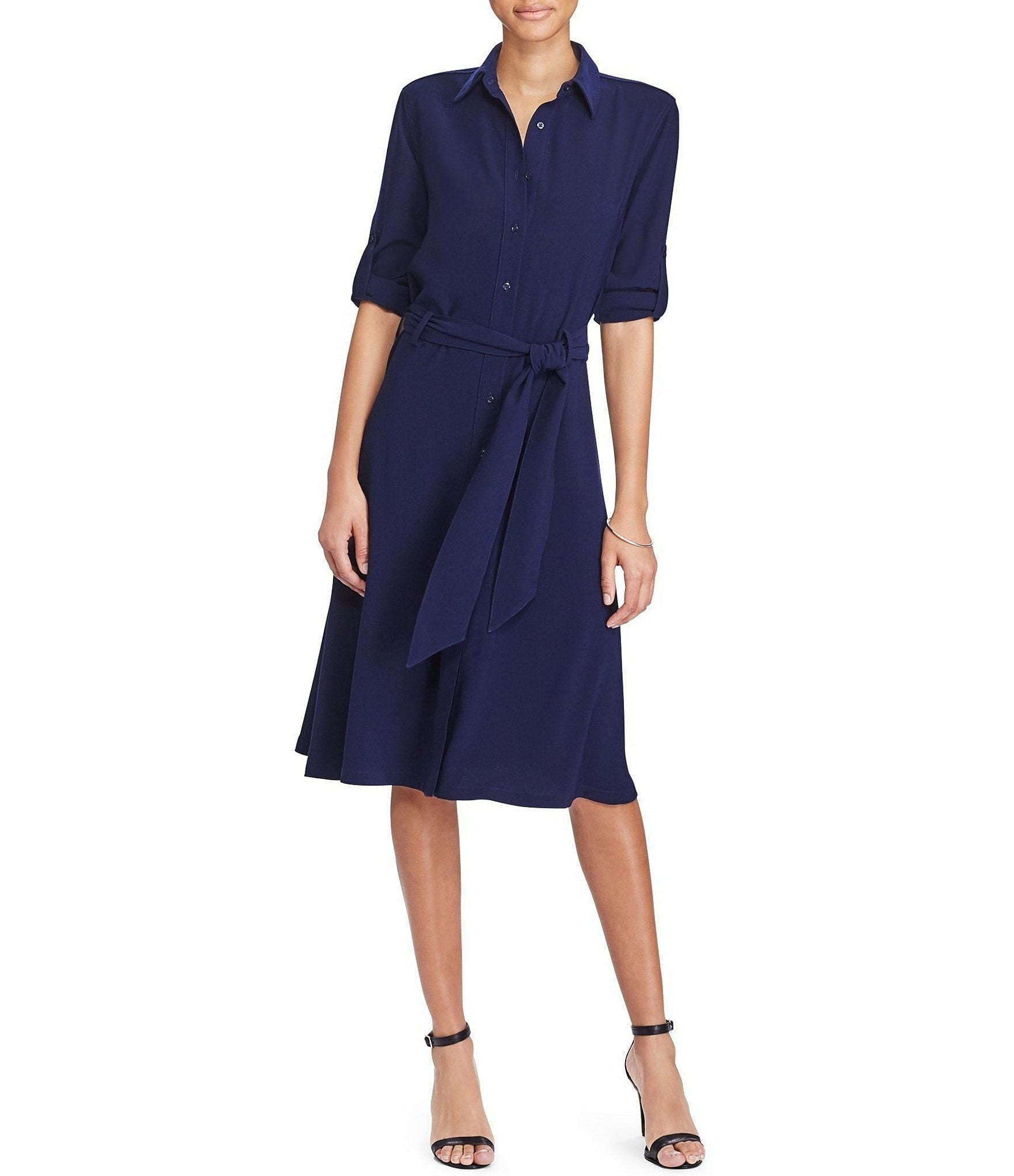 LAUREN RALPH LAUREN Womens Fit And Flare Shirt Dress - Walmart.com