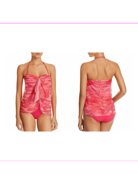 Womens Flyaway Bandeau One-Piece Swimsuit Coral 8