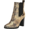 thumbnail image 1 of LAUREN RALPH LAUREN Womens Gold Pull Tab Metallic Goring Mylah Almond Toe Block Heel Slip On Heeled Boots 6.5 B, 1 of 3