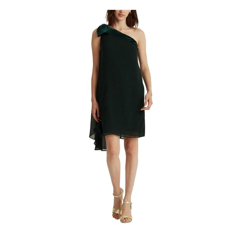 LAUREN RALPH LAUREN Womens Green Zippered Lined Bow Detail With