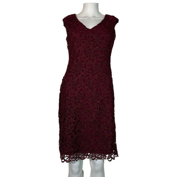 LAUREN RALPH LAUREN Womens Lace Formal Cocktail Dress