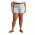 thumbnail image 1 of LAUREN RALPH LAUREN Womens Light Blue Frayed Zippered Pocketed Belt Loops High Waist Shorts Plus 20W, 1 of 2