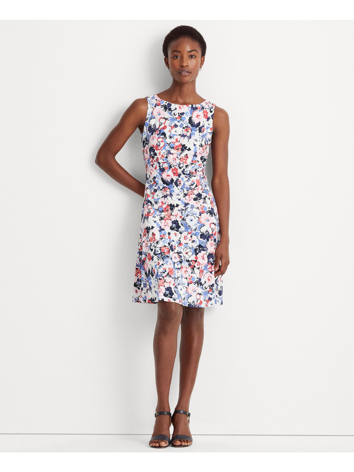 lauren ralph lauren floral ruched jersey dress Floral Ruched Jersey Dress