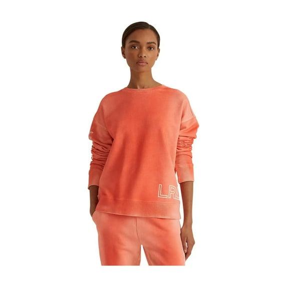 LAUREN RALPH LAUREN Womens Orange Tie Dye Sweatshirt L