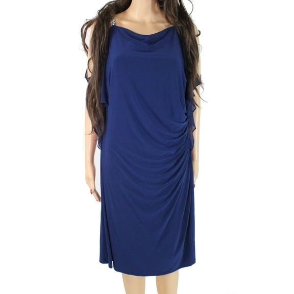 LAUREN RALPH LAUREN Womens Sheath Beaded Draped Dress