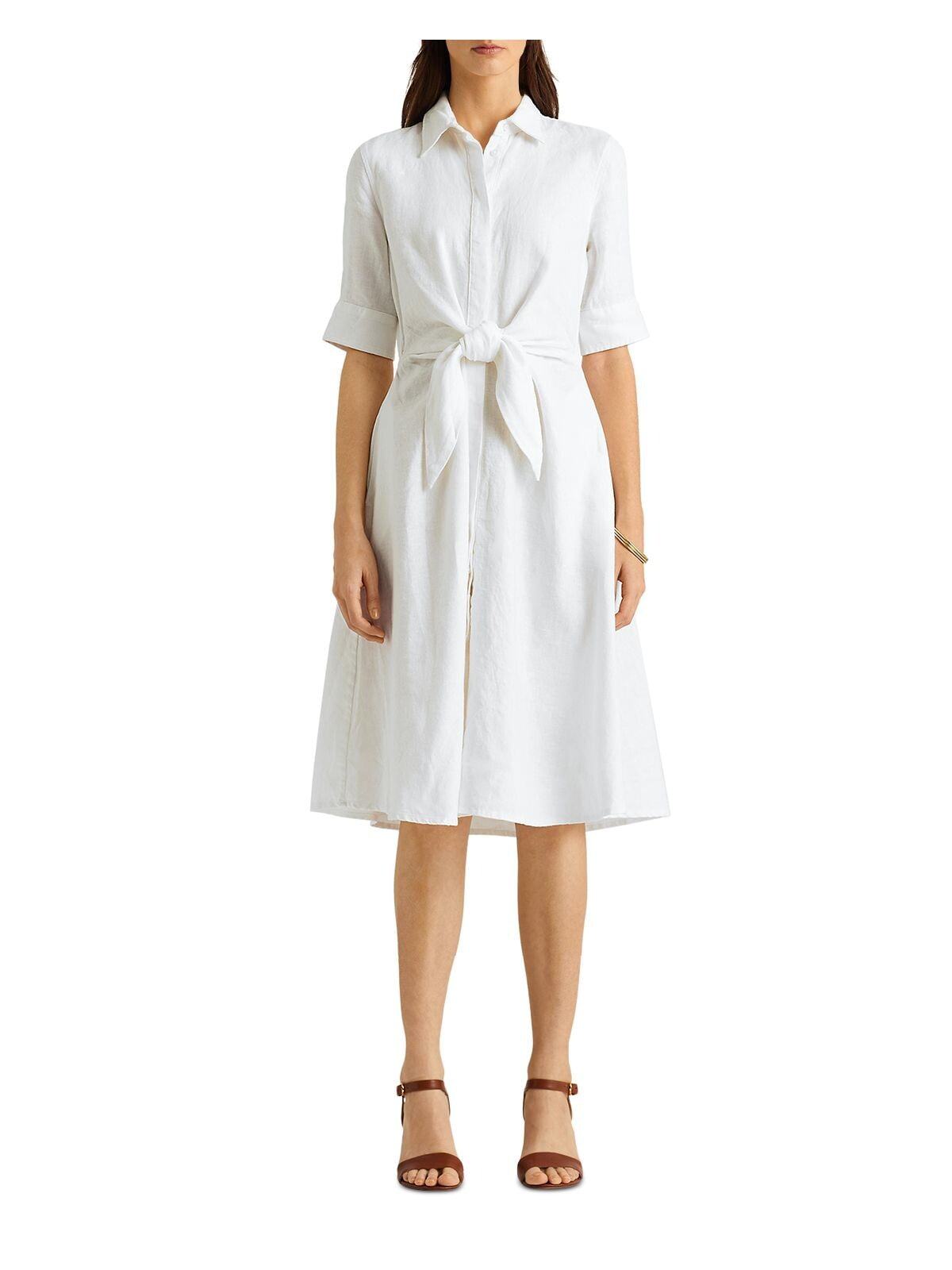 white knee length shirt dress Shirt Dress 42" (knee length) 2 colors Black / S